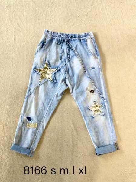 Jeans hlače z našitkom zvezde