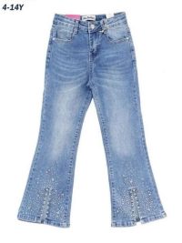 Jeans hlače na zvonc z bleščicami