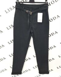 Črne oprijete hlače s pasom
