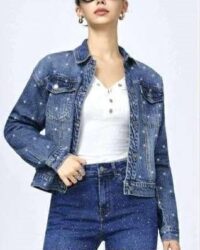 Jeans jakna s kristalčki