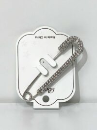 Srebrna broška z bleščicami