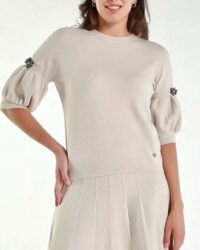 Pletena majica s kristalčki