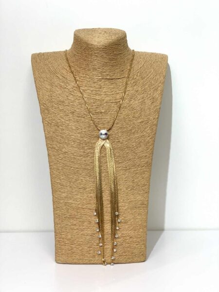 Zlata ogrlica s kristalnimi kamni