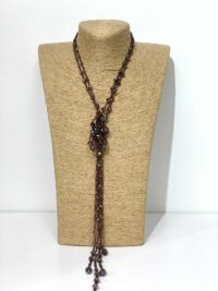 Dolga vijolična ogrlica z kristalčki