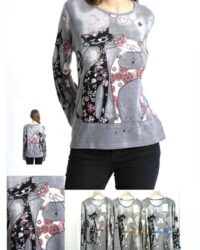 Lahkoten pulover z mačko