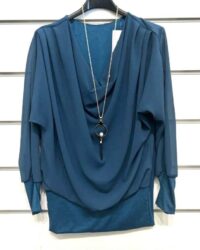 Nabrana bluza z ogrlico