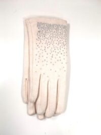 Svetlo bež rokavice z bleščicami