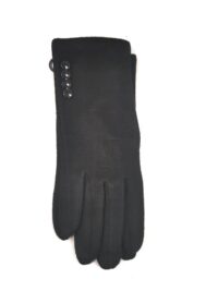 Črne zimske rokavice z gumbi