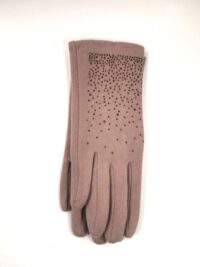 Temno bež rokavice z bleščicami