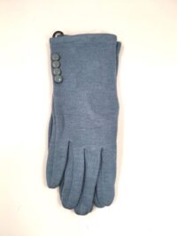 Sinje modre zimske rokavice z gumbom