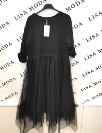 Črna obleka s tilom