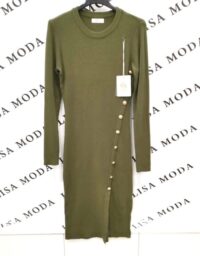 Pletena obleka z gumbi