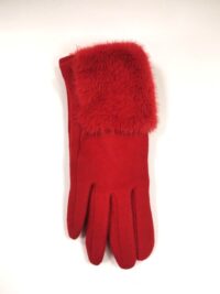 Rdeče rokavice z krznom