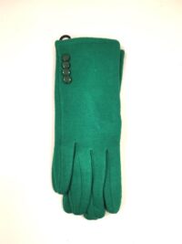 Zelene zimske rokavice z gumbi
