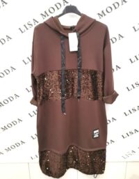 Bleščeča obleka s kapuco