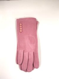 Svetlo roza zimske rokavice z gumbi