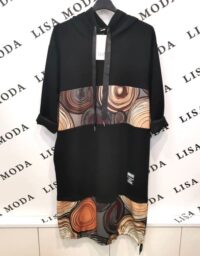 Dolga črna obleka Krogi