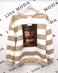 Črtast topel pulover