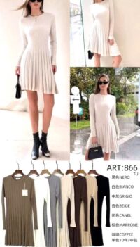 Pletena plisirana obleka